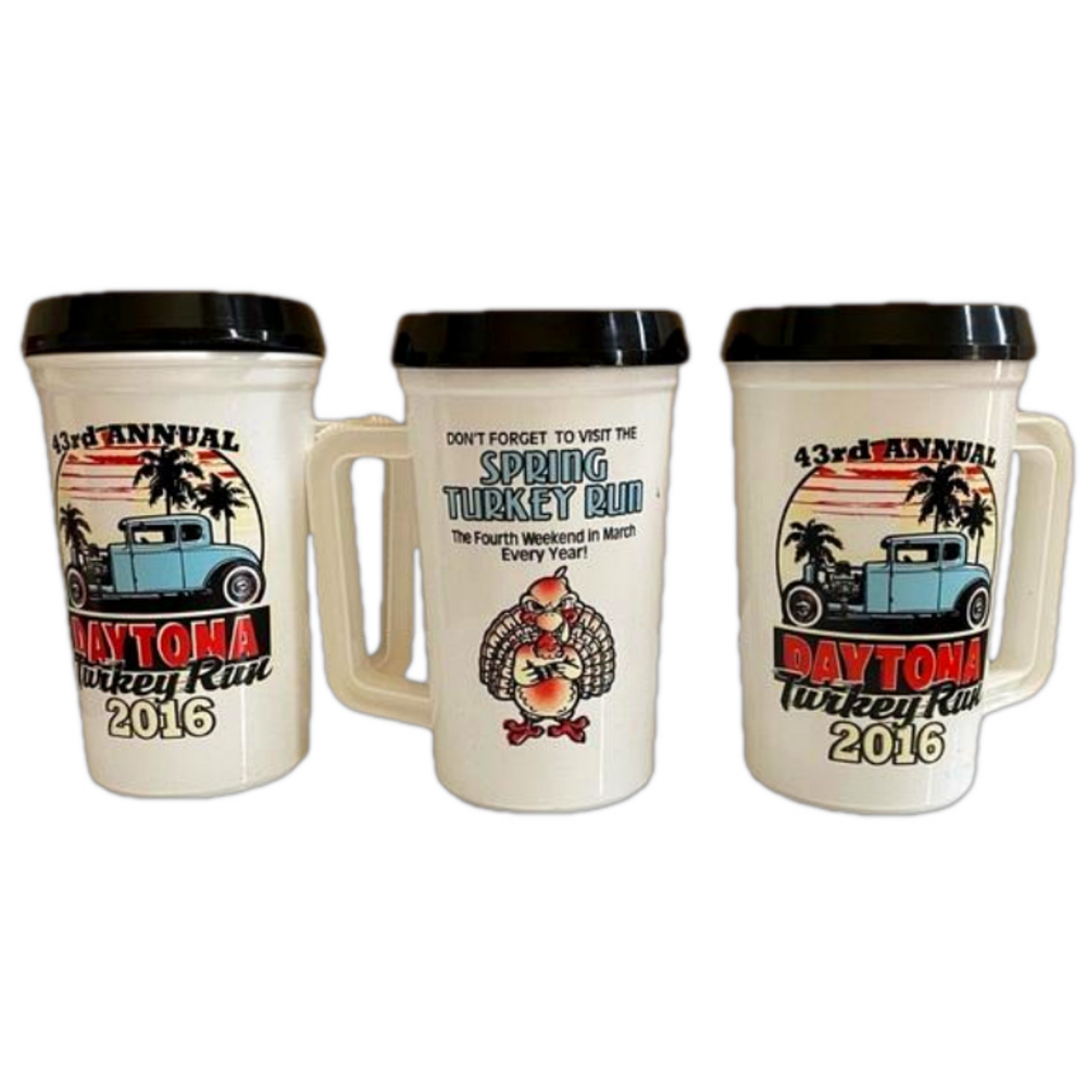 3 24oz 43rd Annual Daytona Rod run 2016 Thermo Mug + Straw USA
